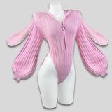 Women's Bunny Cosplay Bodysuit | Zip Front Long Sleeves Costume Outfit