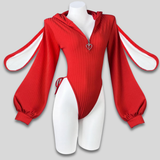 Women's Bunny Cosplay Bodysuit | Zip Front Long Sleeves Costume Outfit