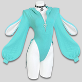 Women's Bunny Cosplay Bodysuit | Zip Front Long Sleeves Costume Outfit