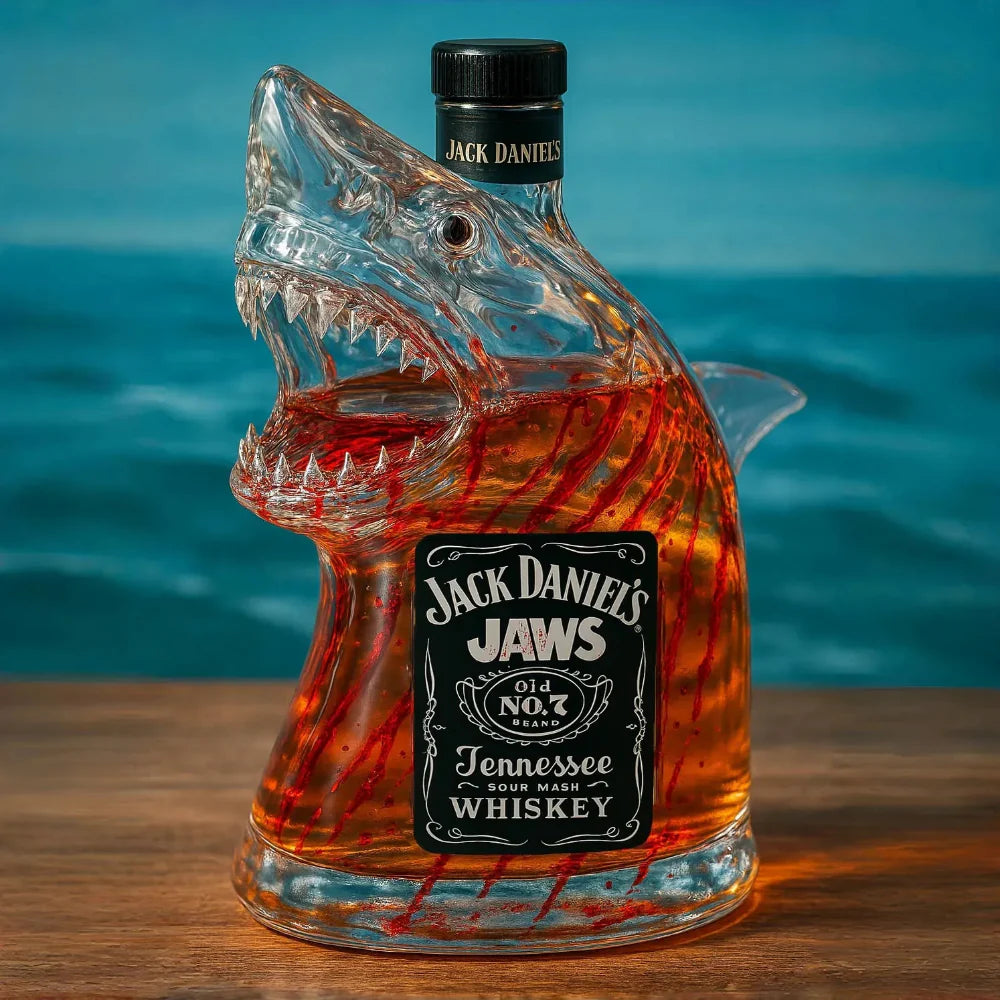Shark Whiskey Decanter | Decorative Glass Bar Display-Whiskey Decanter-Homefinn