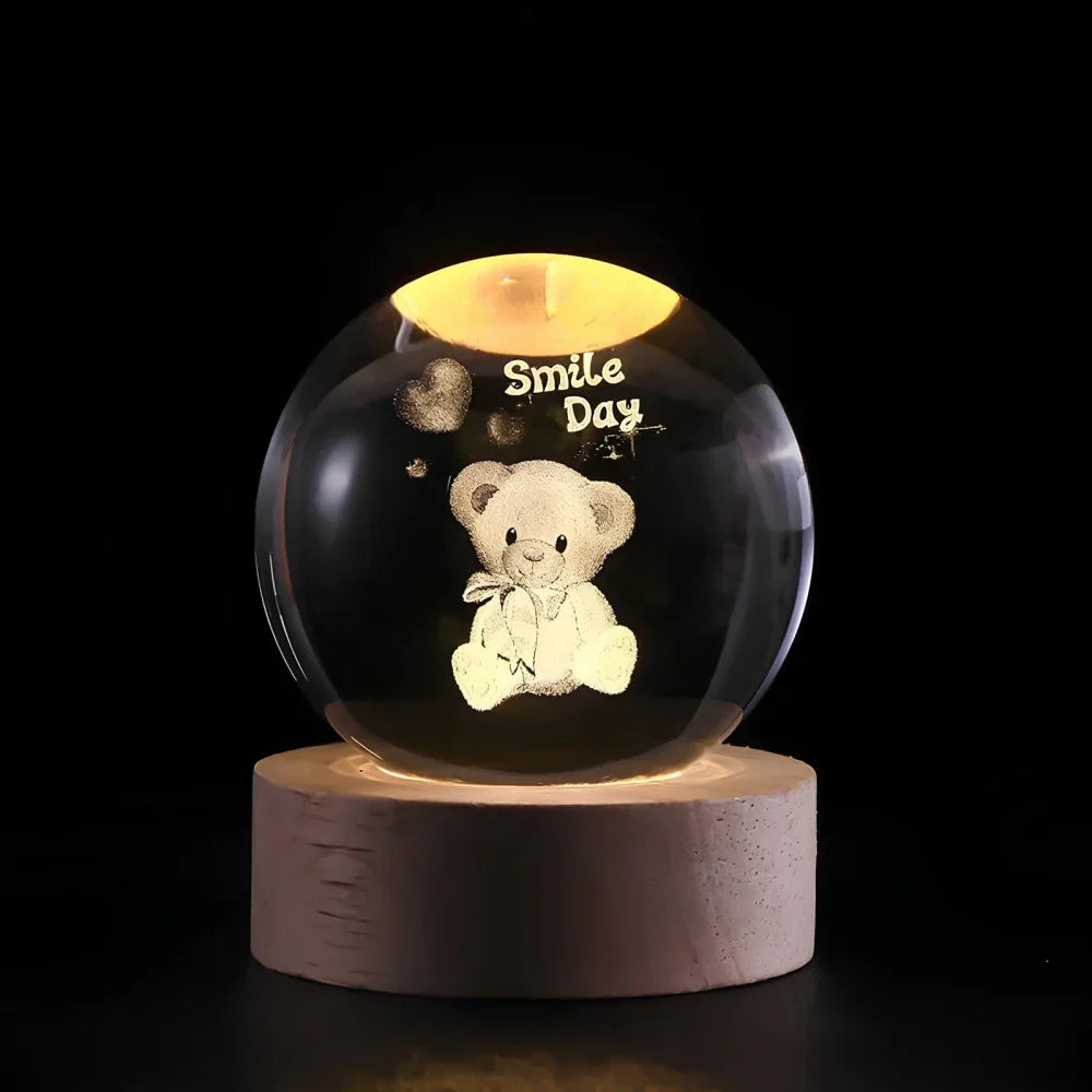 Night Light | Crystal Ball Bedside Lamp-Night Light-Homefinn