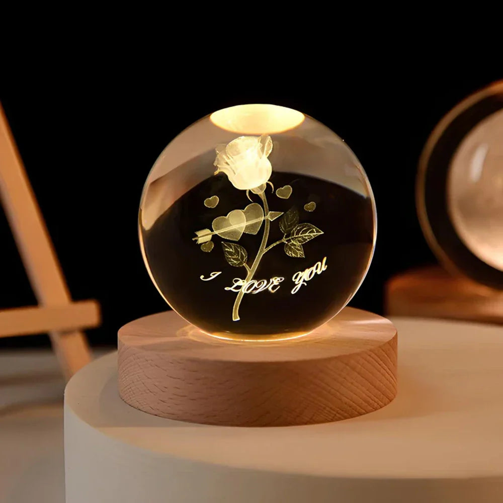 Night Light | Crystal Ball Bedside Lamp-Night Light-Homefinn