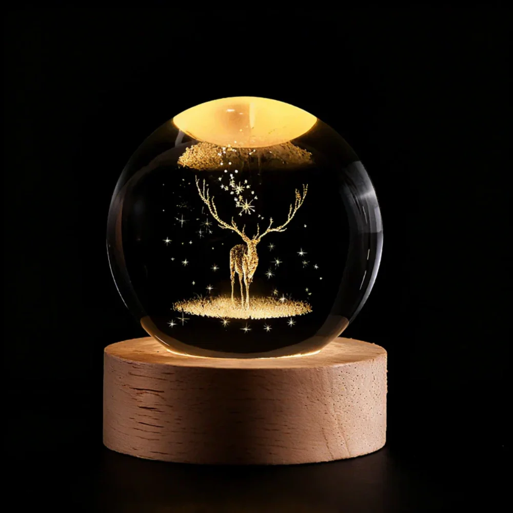 Night Light | Crystal Ball Bedside Lamp-Night Light-Homefinn