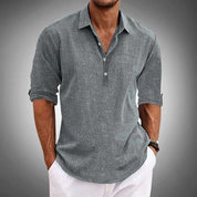 Men's Solid Casual Shirt | Button Placket Long Sleeves Everyday Wear-Men Shirt-Homefinn
