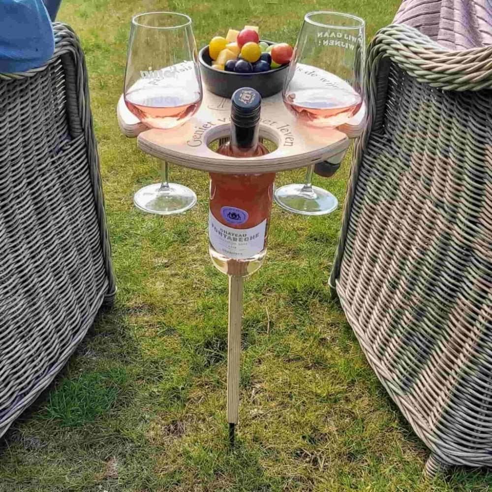 Picnic Table | Outdoor Wine Holder Stand-Table-Homefinn