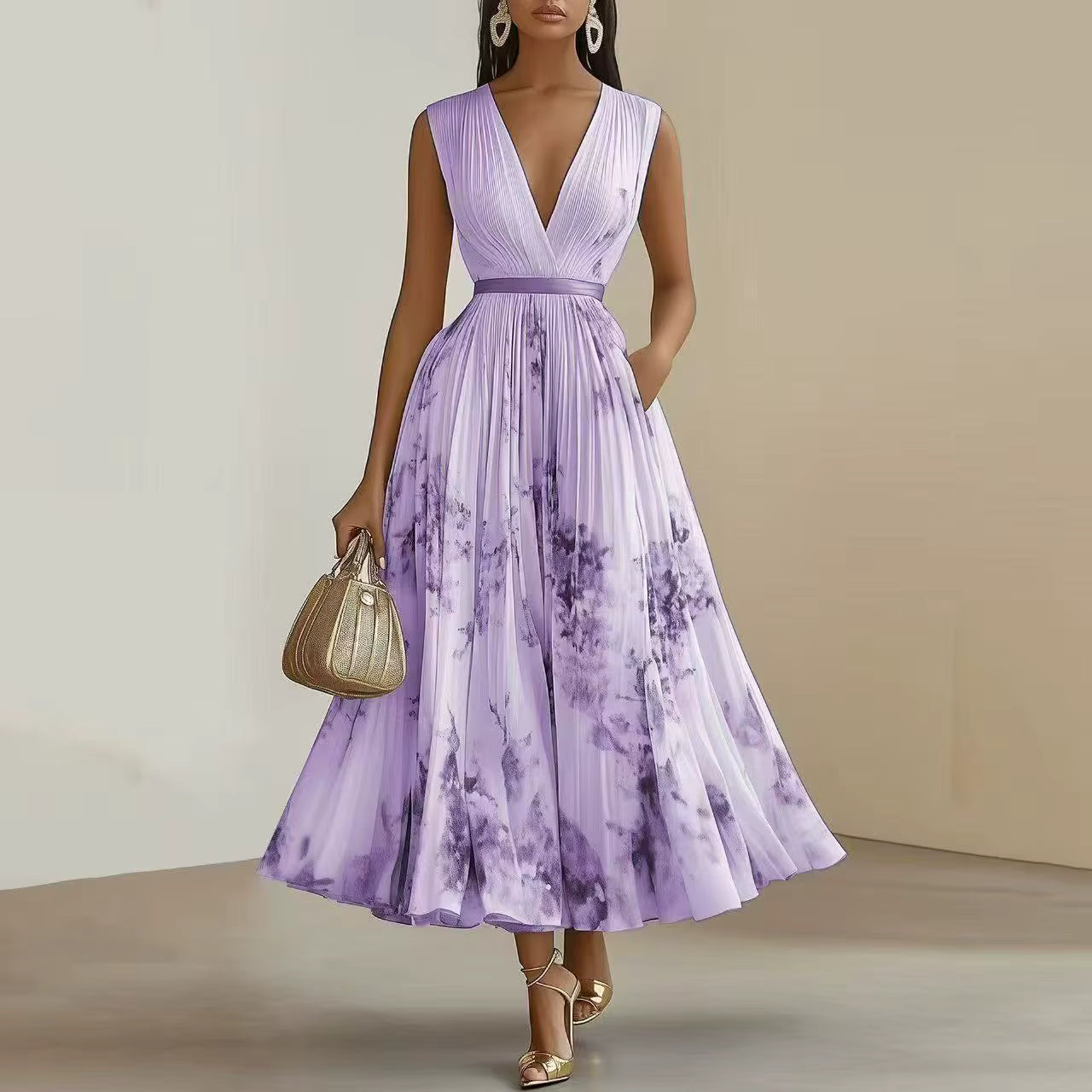 Floral Womens Dress | Wedding Guest Gown-Women Dress-Homefinn