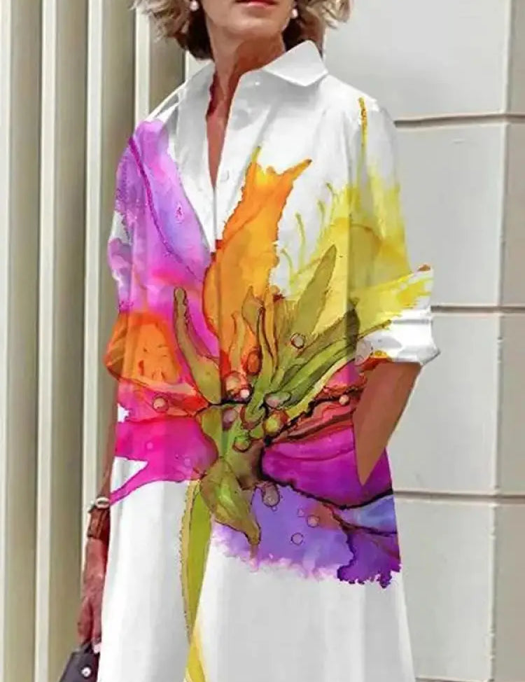 Women Summer Dress | Shirt Dress-Summer Dresses-Homefinn