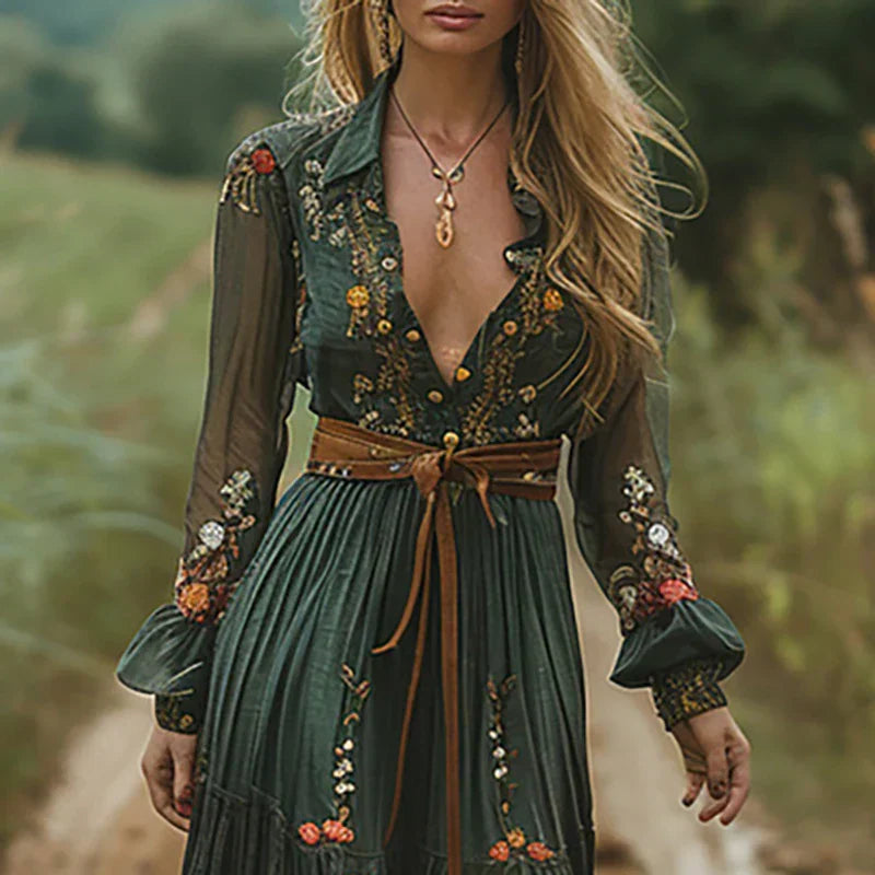 Floral Dress For Women | Elegant Maxi Dress-Women Dress-Homefinn