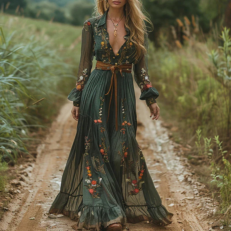 Floral Dress For Women | Elegant Maxi Dress-Women Dress-Homefinn