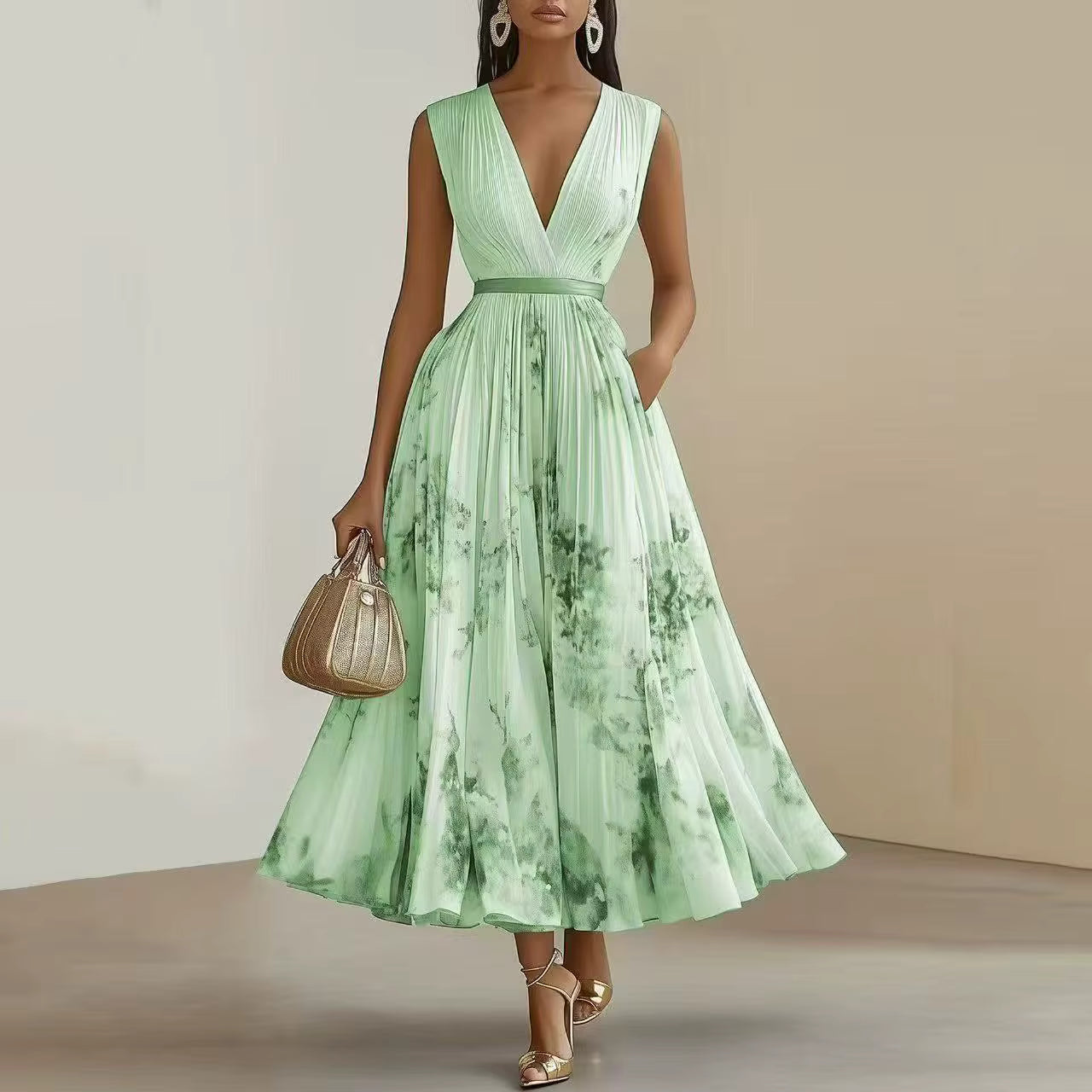 Floral Womens Dress | Wedding Guest Gown-Women Dress-Homefinn