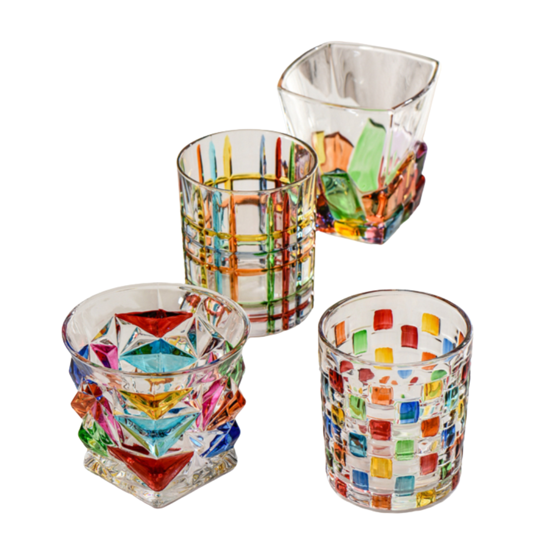 Confetti Glassware | Mosaic Cocktail Glass-Glass-Homefinn
