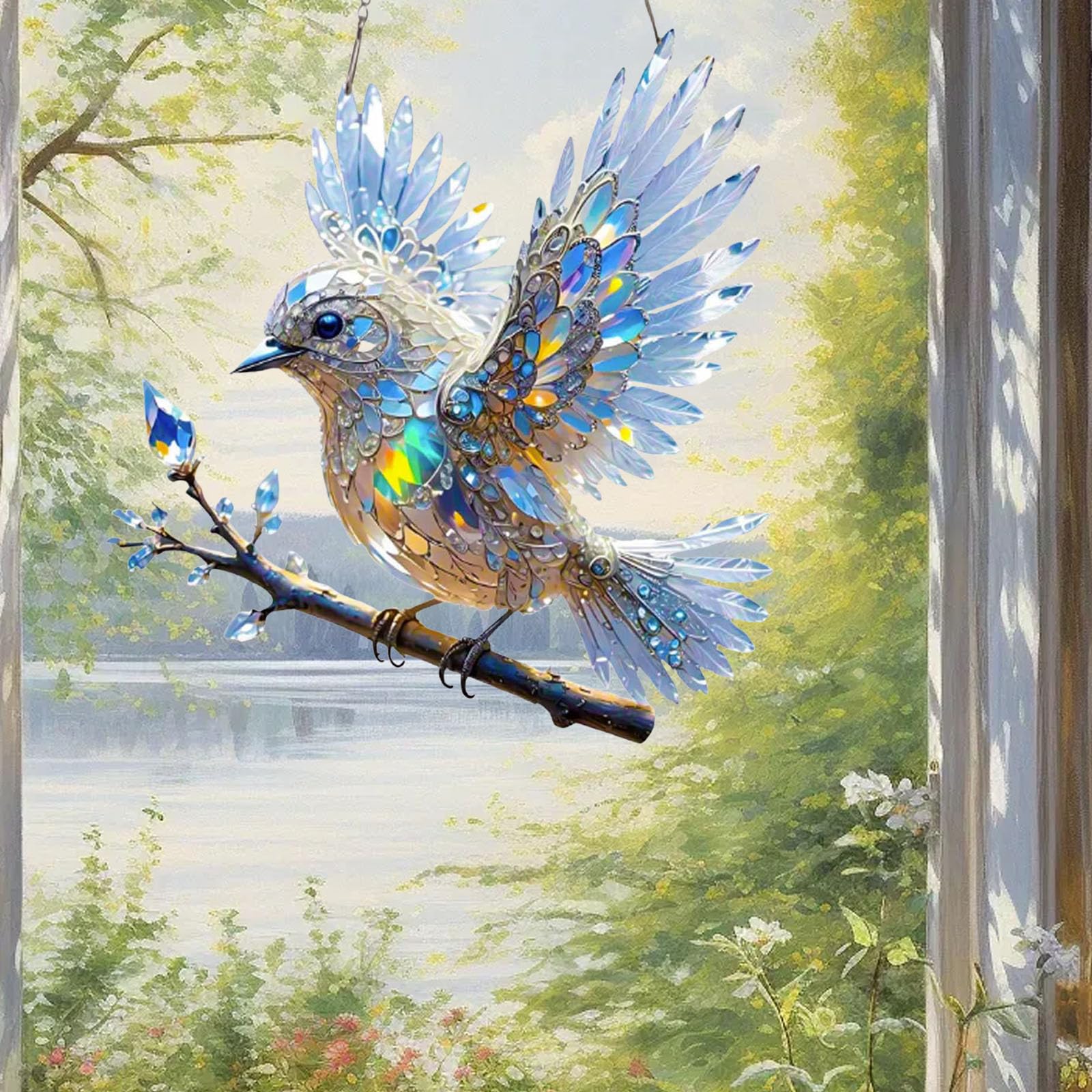 Garden Ornament | Hanging Bird Sun Catcher-Suncatcher-Homefinn