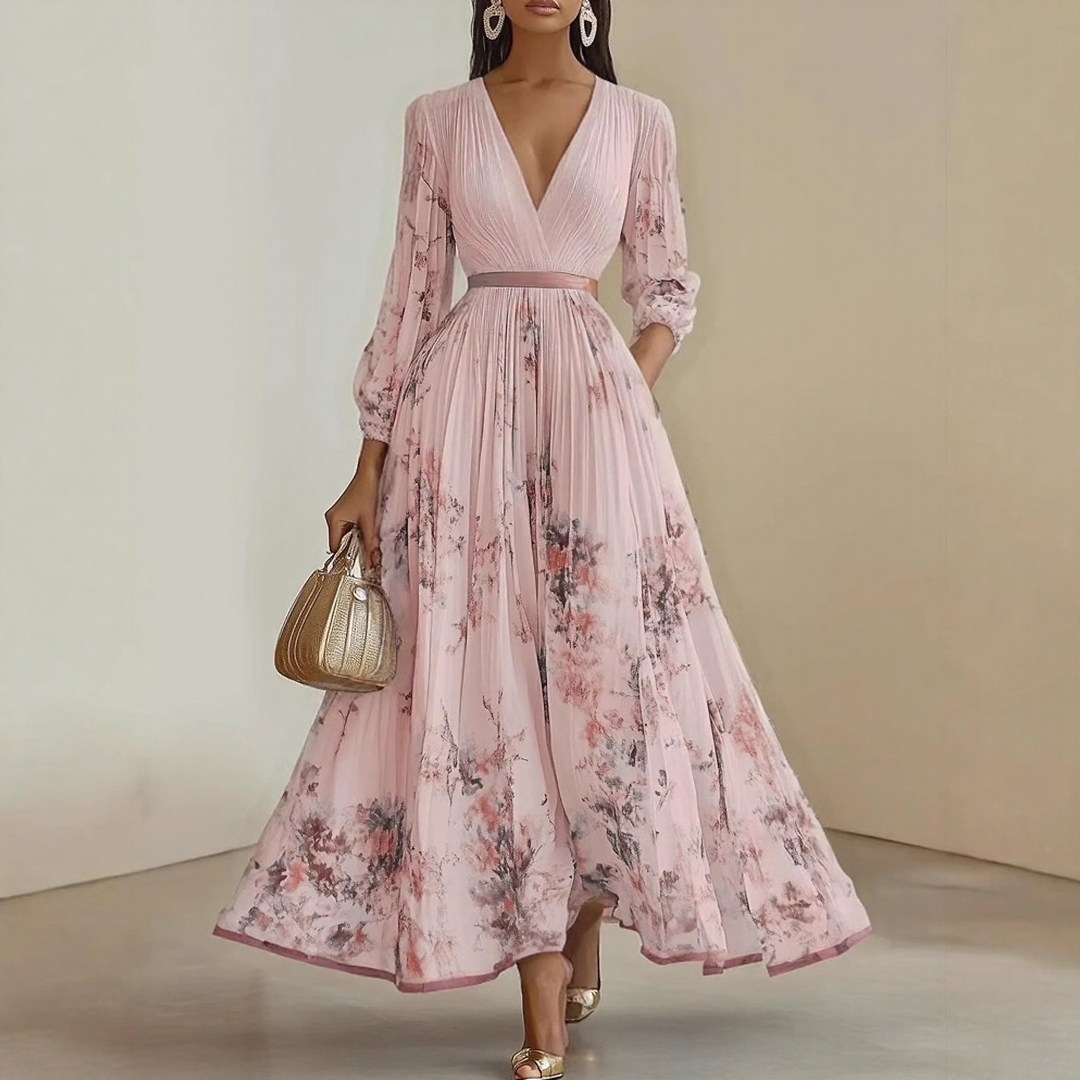 Floral Womens Dress | Wedding Guest Gown-Women Dress-Homefinn