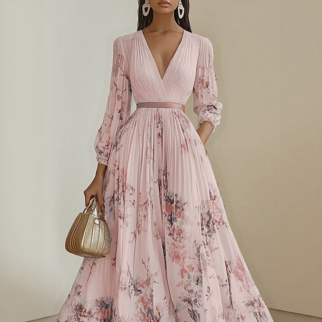Floral Womens Dress | Wedding Guest Gown-Women Dress-Homefinn