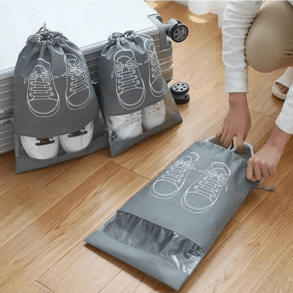 Drawstring Printed Shoe Storage Bag | Travel Organisation Footwear Storage-Shoe Organiser-Homefinn