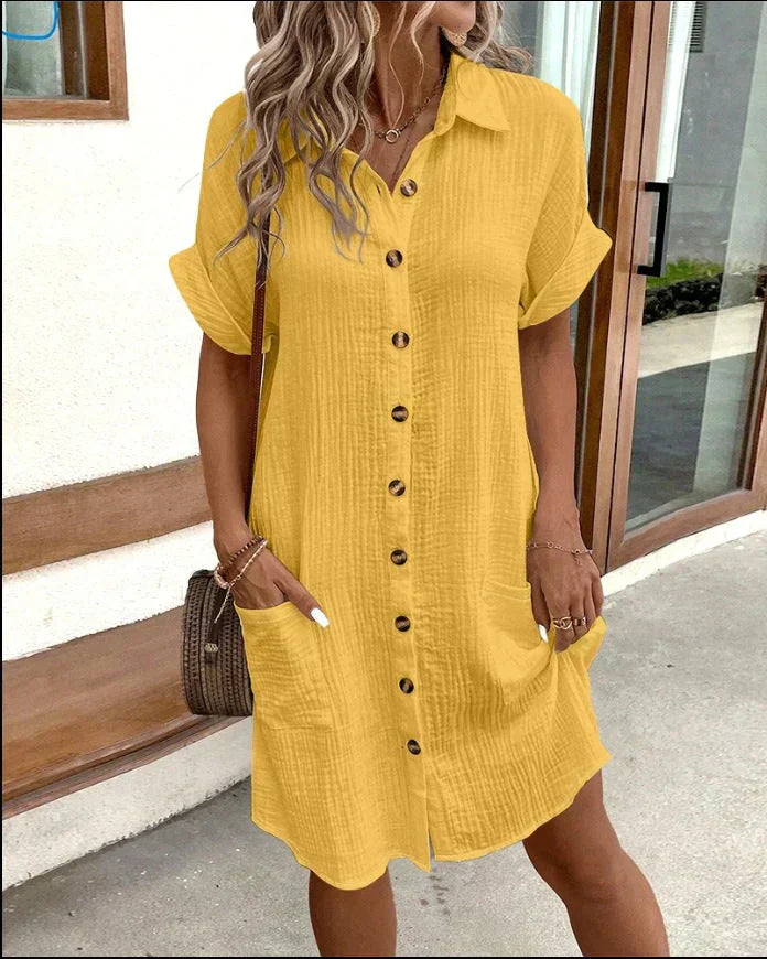 Shirt Dresses For Women | Summer Dress-Women Dress-Homefinn