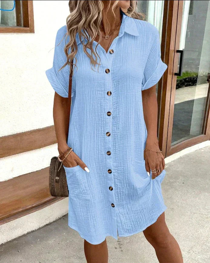 Shirt Dresses For Women | Summer Dress-Women Dress-Homefinn
