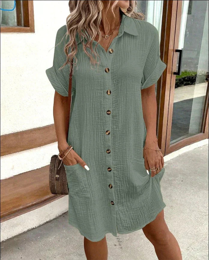 Shirt Dresses For Women | Summer Dress-Women Dress-Homefinn