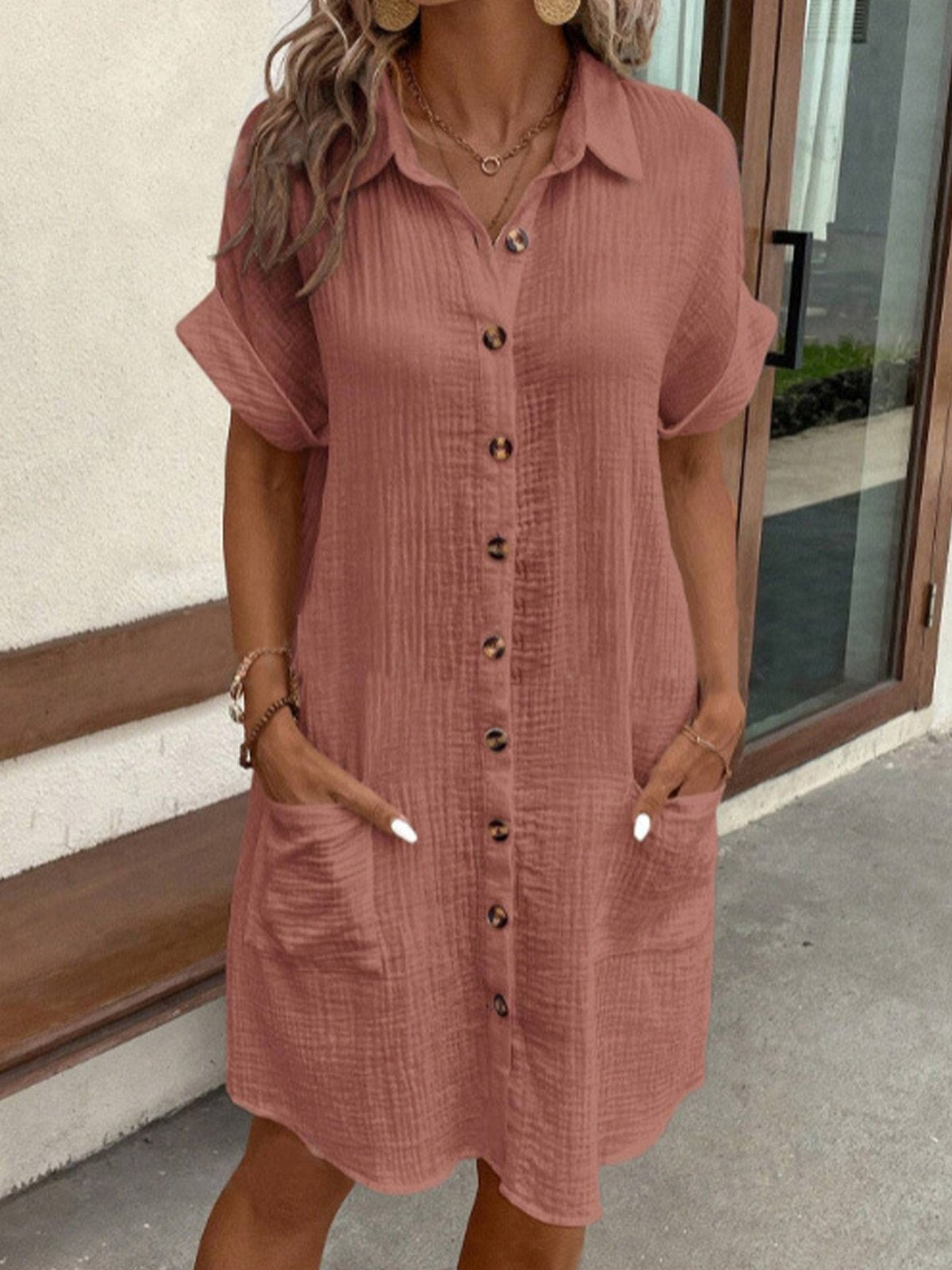 Shirt Dresses For Women | Summer Dress-Women Dress-Homefinn