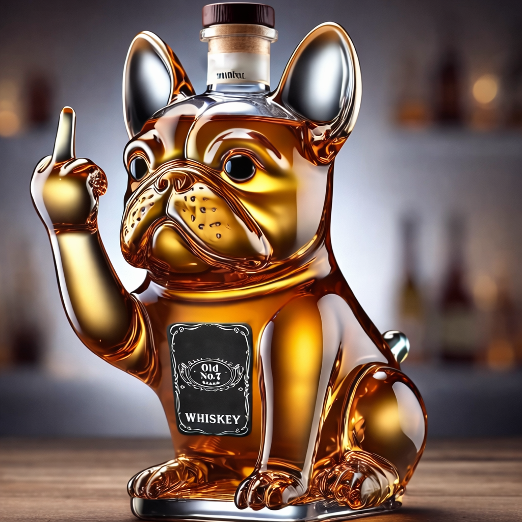 Bulldog Whiskey Decanter | Decorative Glass Bar Display-Whiskey Decanter-Homefinn
