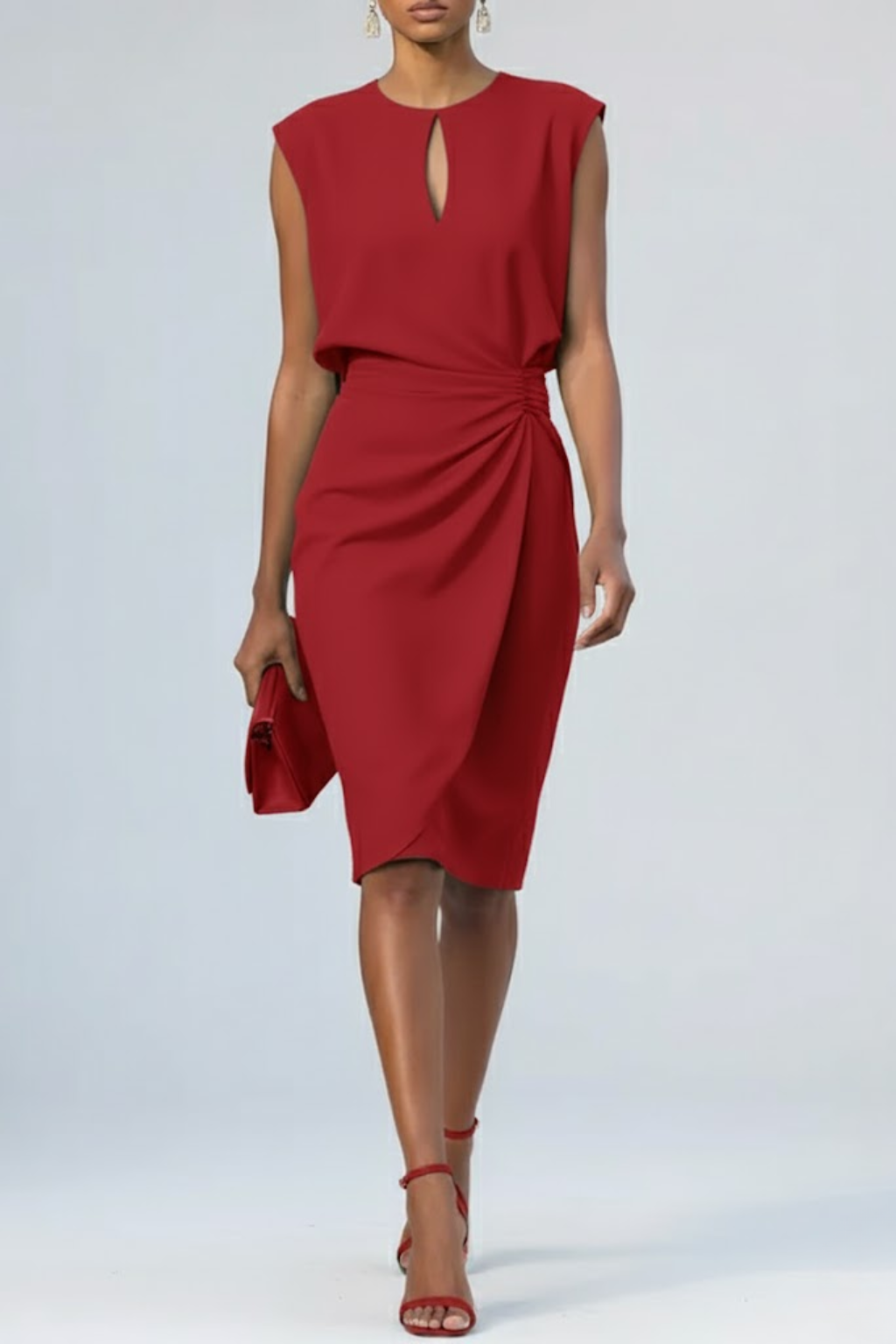 Cocktail Midi Dress | Women Evening Formal Dress-Women Dress-Homefinn
