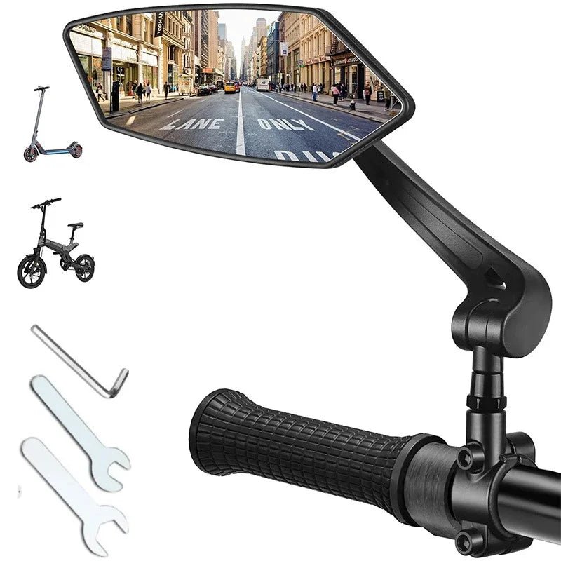 Adjustable Geometric Bicycle Mirror | Rotating Arm Handlebar Cycling Use-Bike Mirror-Homefinn