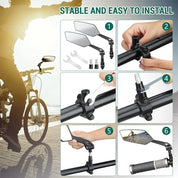 Adjustable Geometric Bicycle Mirror | Rotating Arm Handlebar Cycling Use-Bike Mirror-Homefinn