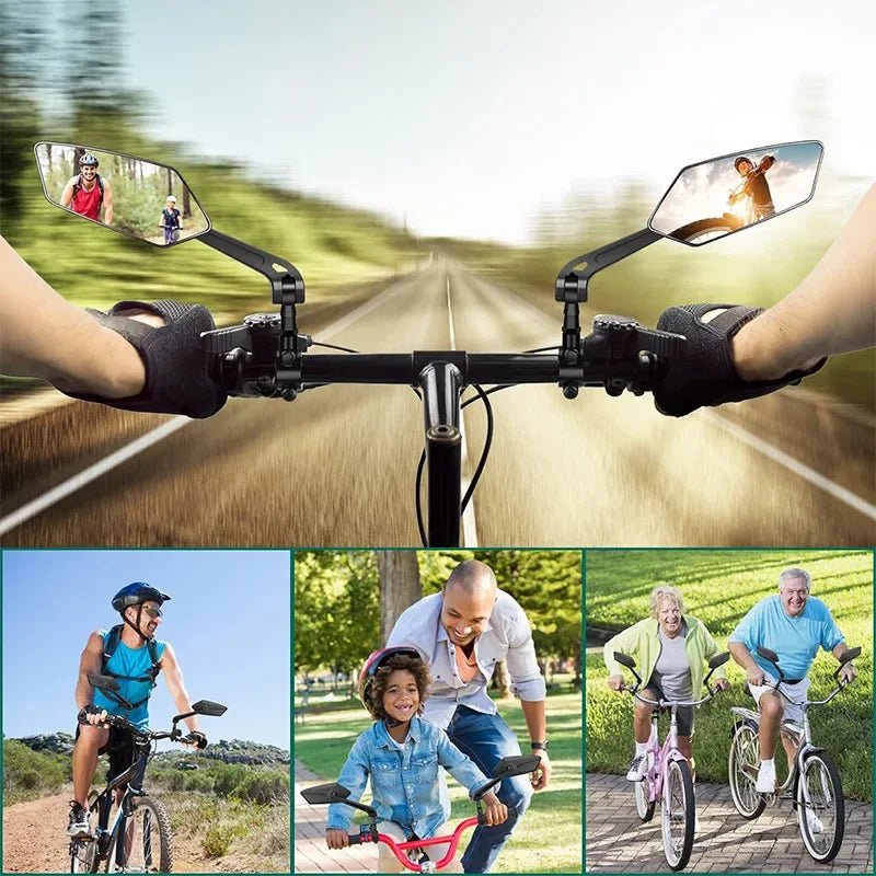 Adjustable Geometric Bicycle Mirror | Rotating Arm Handlebar Cycling Use-Bike Mirror-Homefinn