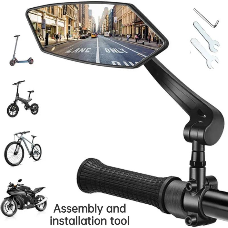 Adjustable Geometric Bicycle Mirror | Rotating Arm Handlebar Cycling Use-Bike Mirror-Homefinn