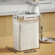 Airtight Food Storage Container 2.5L Rice Cereal Flour Dispenser Measuring Cup - Image 4