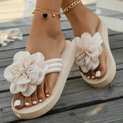 Women Flower Slide Sandals | Platform Open Toe Casual Shoes-Women Shoes-Homefinn