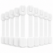 10-Pack Baby Proof Cabinet Locks with Adhesive Straps - Image 3