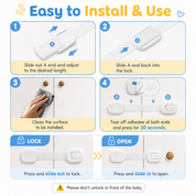 10-Pack Baby Proof Cabinet Locks with Adhesive Straps - Image 6