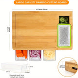 Cutting Board With Storage Trays | Kitchen Prep Station