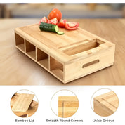 Cutting Board With Storage Trays | Kitchen Prep Station-Cutting Board-Homefinn