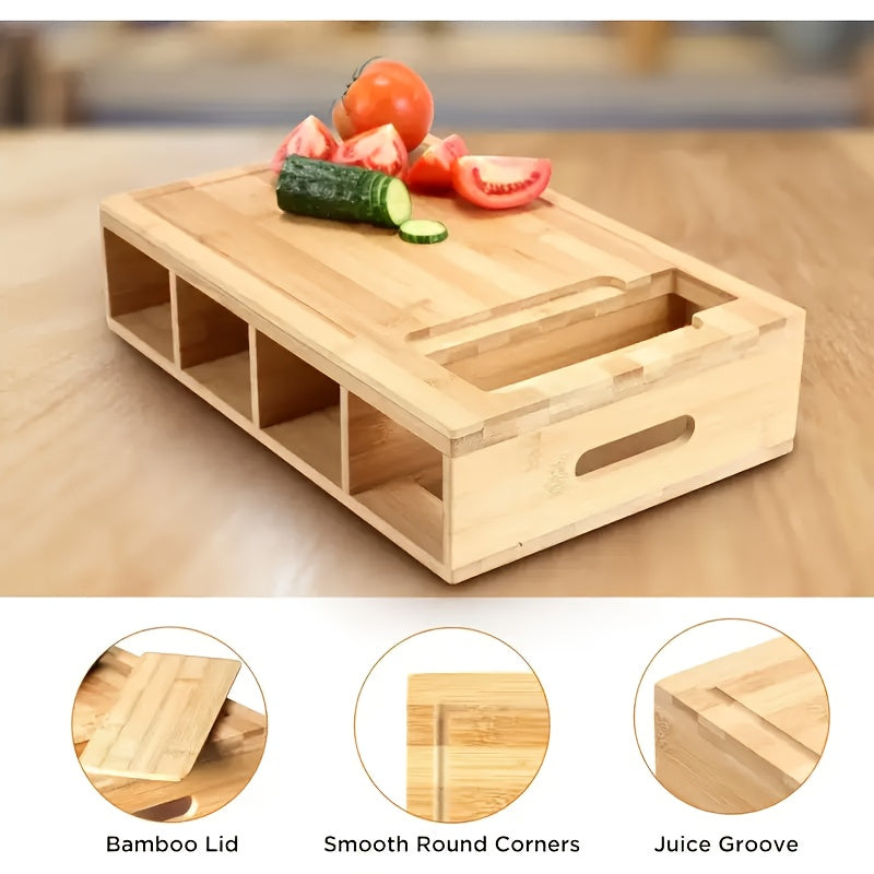 Cutting Board With Storage Trays | Kitchen Prep Station-Cutting Board-Homefinn