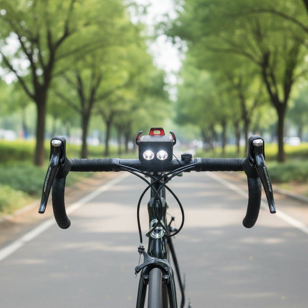 Bicycle Headlight With Phone Holder | Dual LED Handlebar Mount Cycling Light-Bike Light-Homefinn