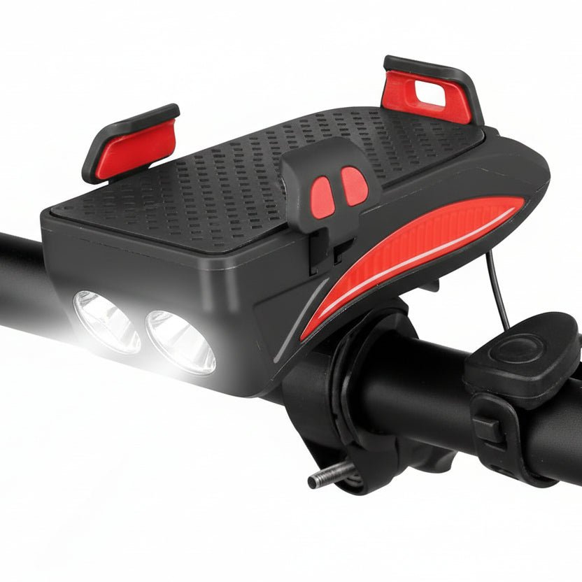 Bicycle Headlight With Phone Holder | Dual LED Handlebar Mount Cycling Light-Bike Light-Homefinn