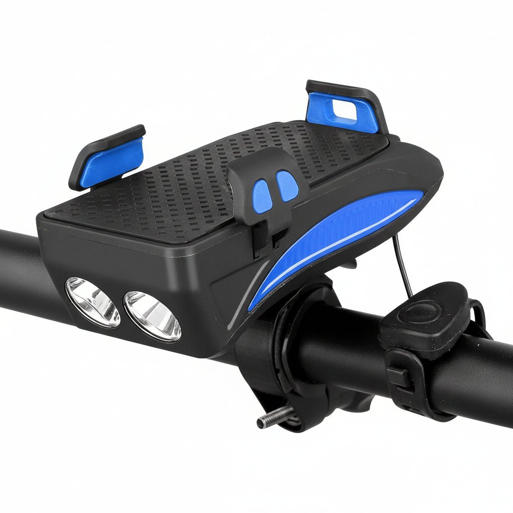 Bicycle Headlight With Phone Holder | Dual LED Handlebar Mount Cycling Light-Bike Light-Homefinn