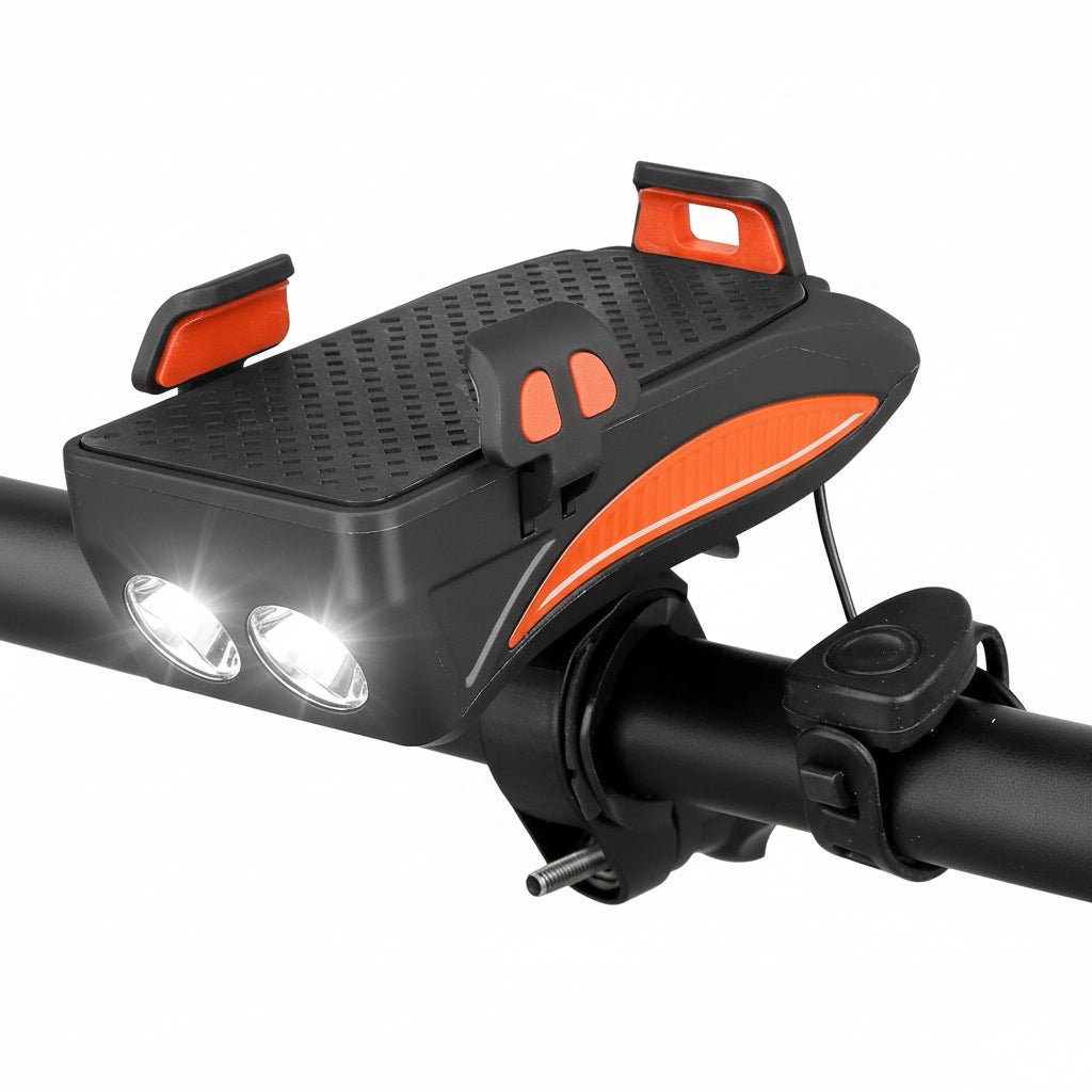 Bicycle Headlight With Phone Holder | Dual LED Handlebar Mount Cycling Light-Bike Light-Homefinn