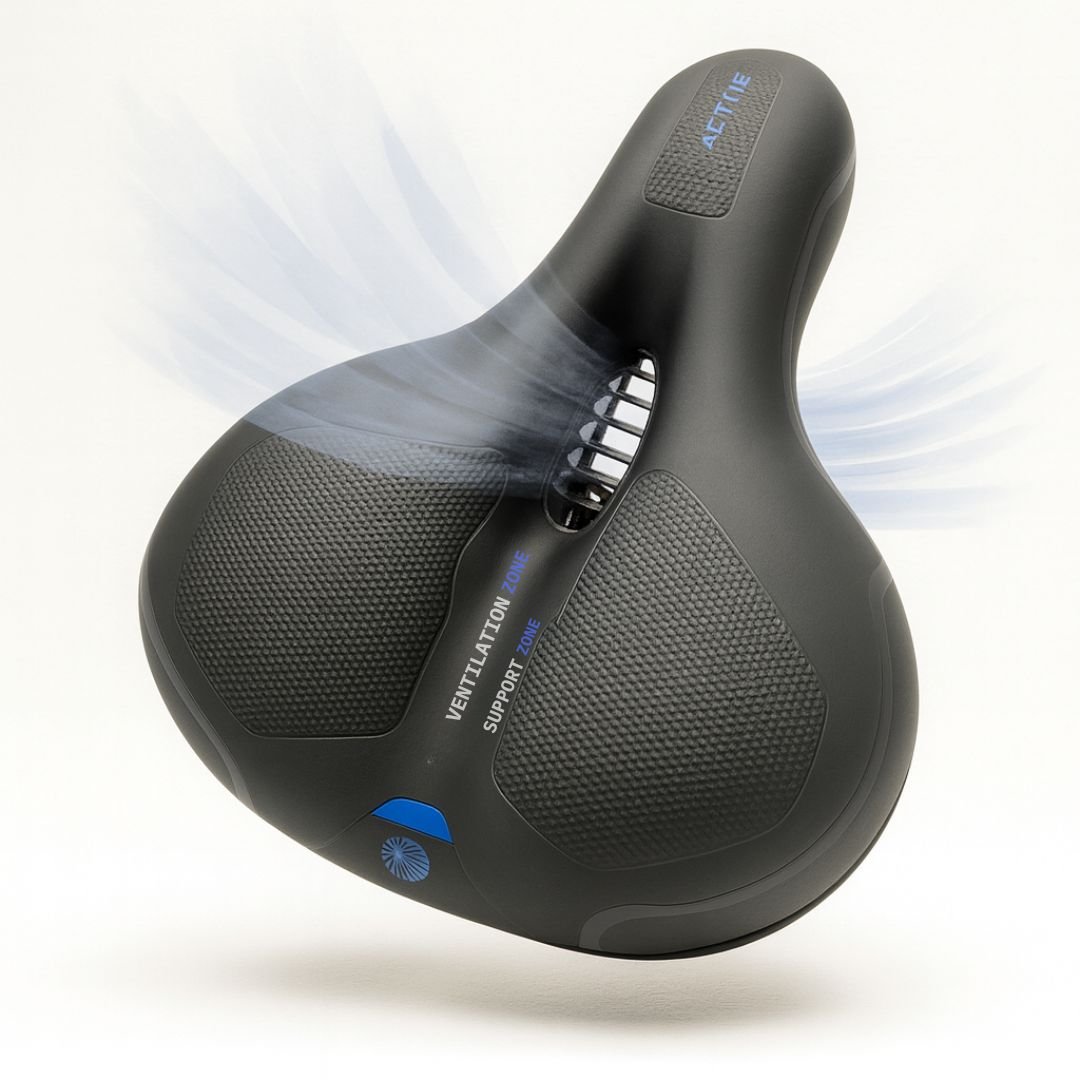 Bicycle Saddle With Rear Light | Contoured Seat Integrated Illumination Cycling Accessory-Bike Saddle-Homefinn