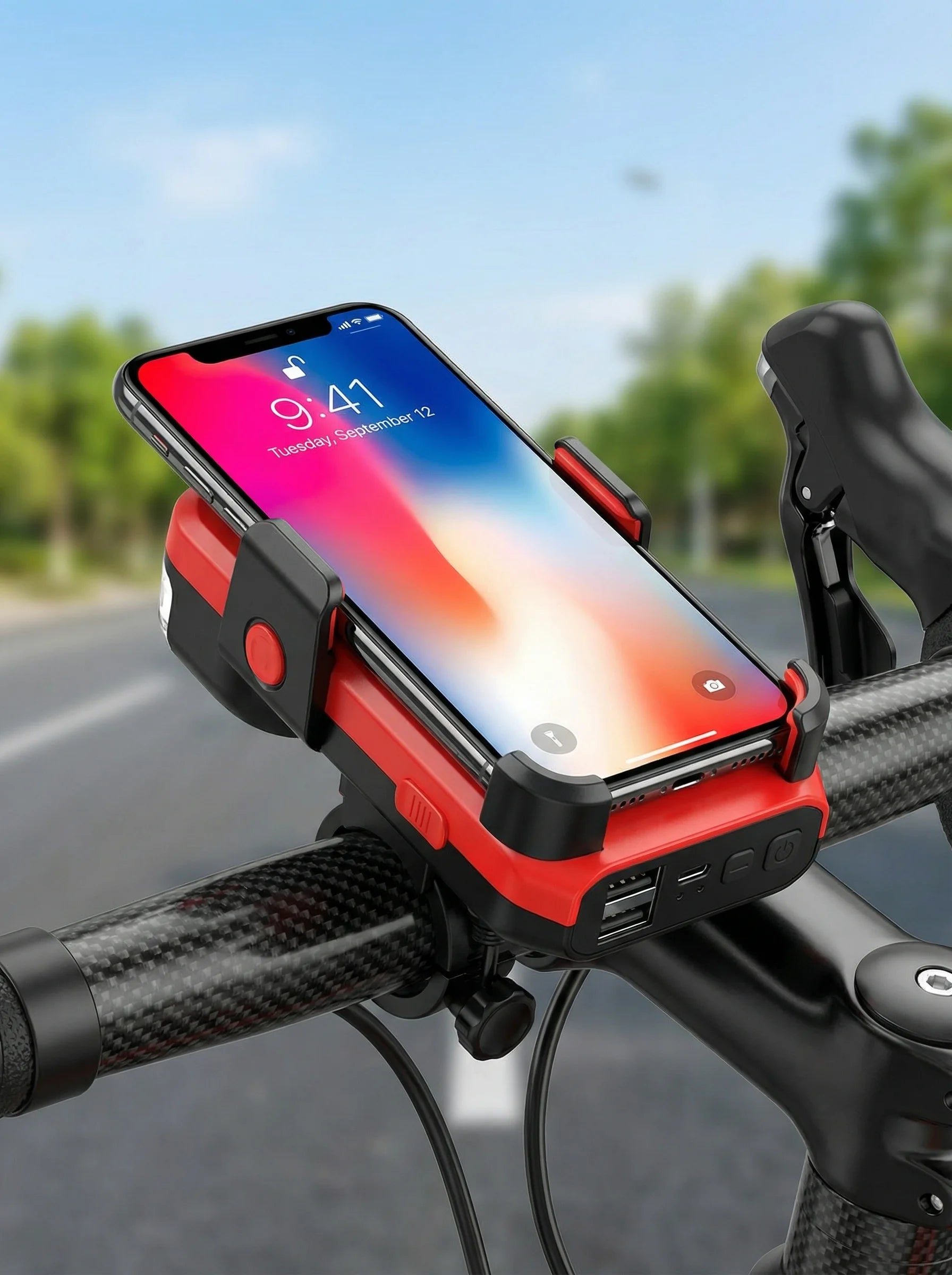 Bike Phone Mount | Portable Power Bank-Phone Holder-Homefinn