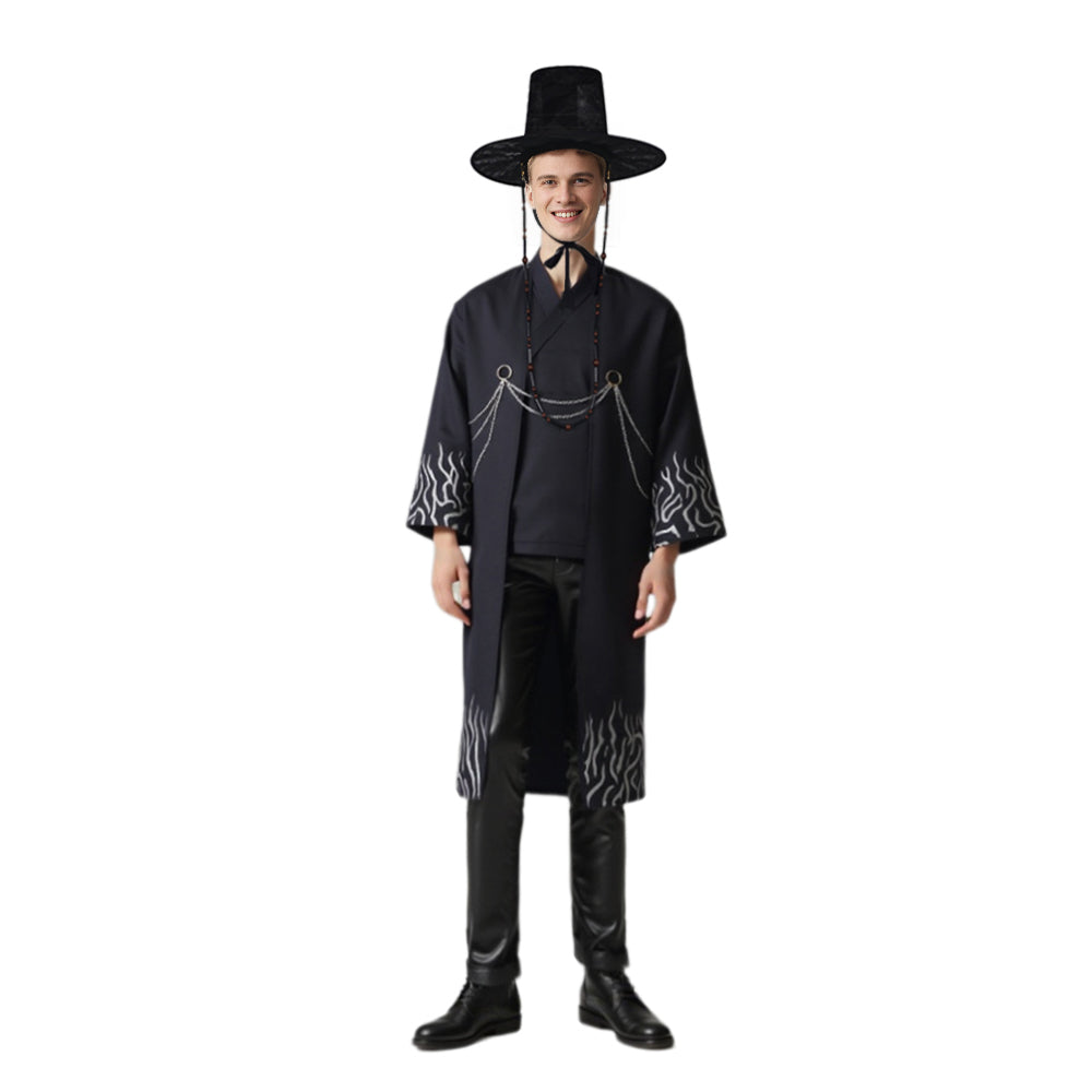Boys Black Costume Set Korean Hanbok - Image 3