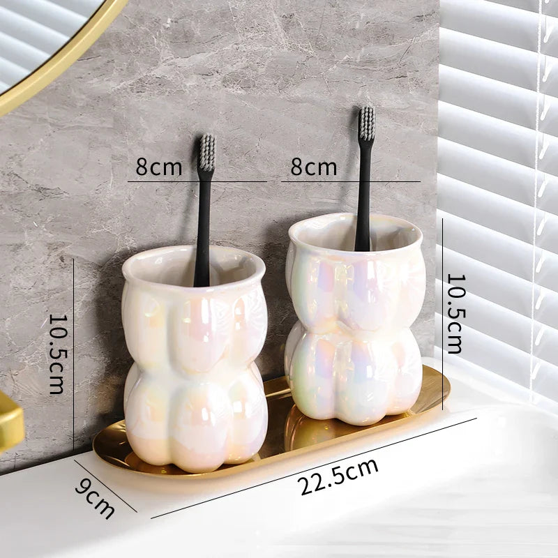 Bubble Style Bathroom Accessories | Countertop Storage Bathroom Use-Bathroom Accessory Set-Homefinn