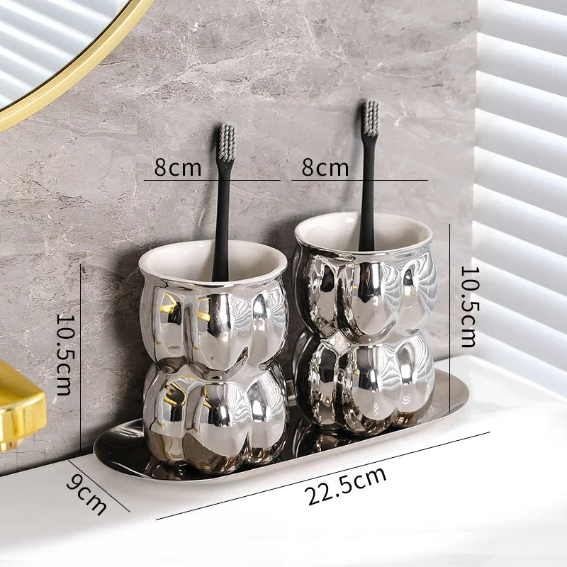 Bubble Style Bathroom Accessories | Countertop Storage Bathroom Use-Bathroom Accessory Set-Homefinn