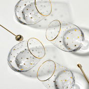 Celestial Star Glass Tumbler | Gold Rim Beverage Cup Daily Use-Glass-Homefinn