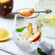 Celestial Star Glass Tumbler | Gold Rim Beverage Cup Daily Use-Glass-Homefinn
