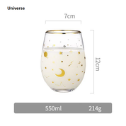 Celestial Star Glass Tumbler | Gold Rim Beverage Cup Daily Use-Glass-Homefinn