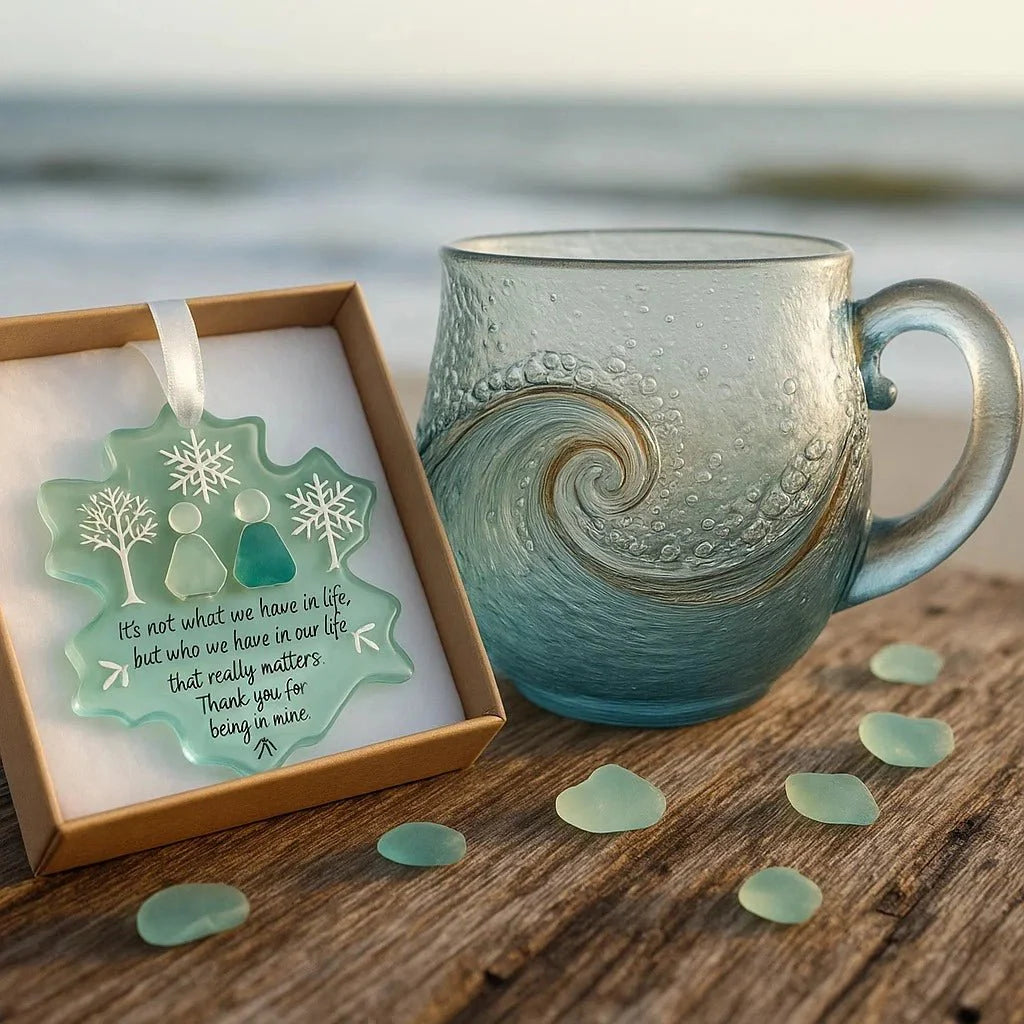 Coastal Wave Coffee Mug | Curved Surface Integrated Handle Beverage Use-Mug-Homefinn