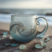Coastal Wave Coffee Mug | Curved Surface Integrated Handle Beverage Use-Mug-Homefinn